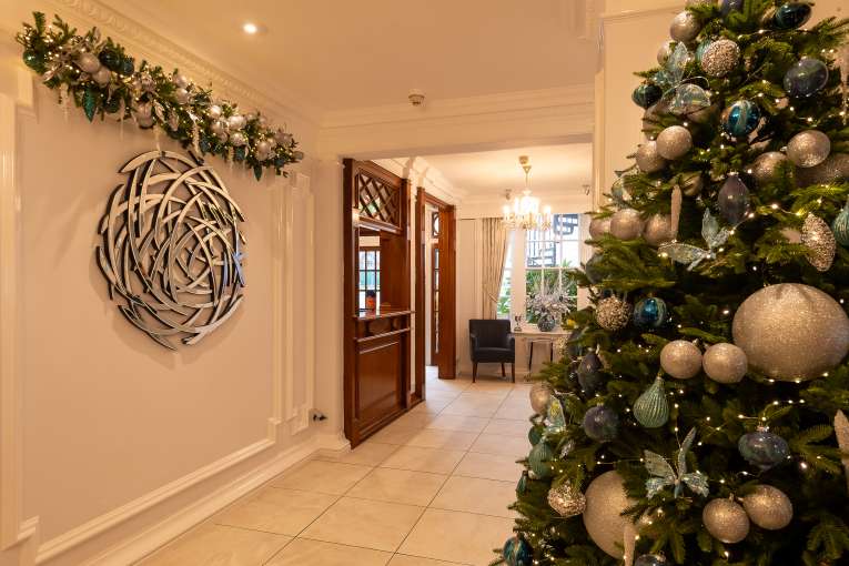 Foyer with Christmas Decorations