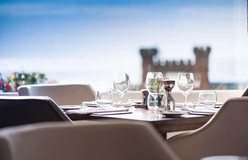 Belmont Hotel Restaurant Table Place Setting and View