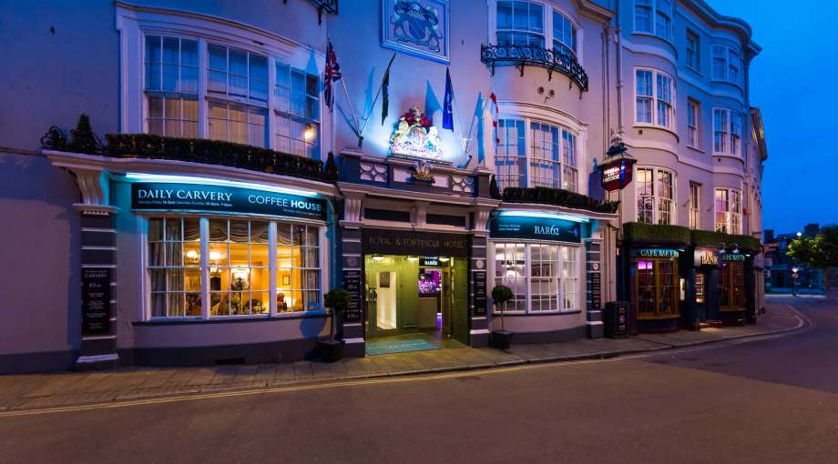 Royal and Fortescue Hotel Bar 62 and 62 The Bank External View from Barnstaple Hight Street