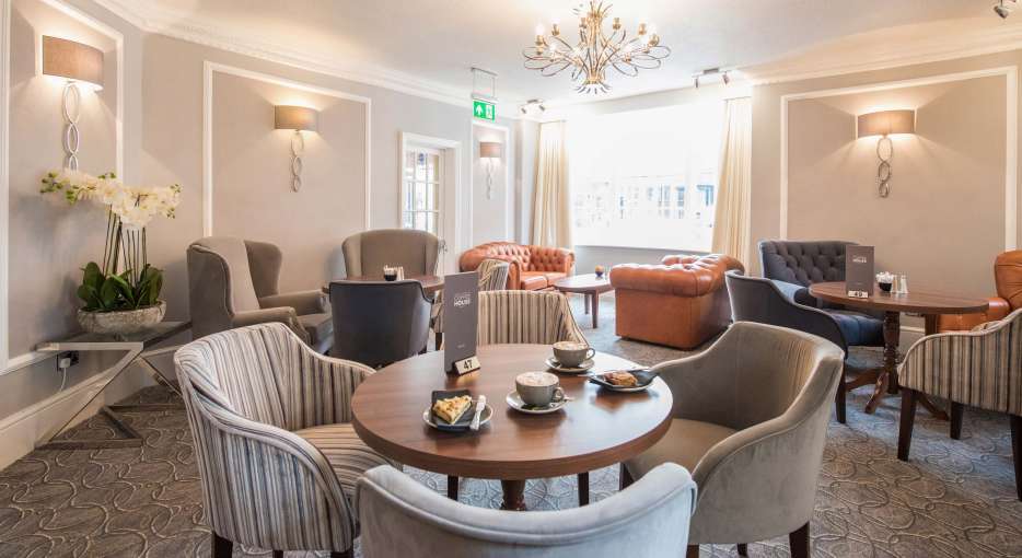 Royal and Fortescue Hotel Lounge Seating Area with Coffee and Cake