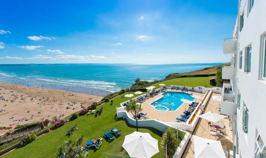 Saunton Sands Hotel View Over Outdoor Pool and Saunton Beach