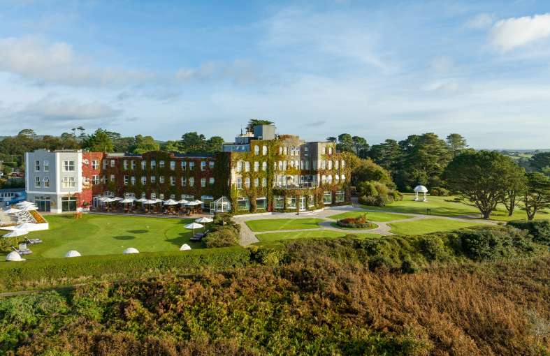 front view of carlyon bay hotel