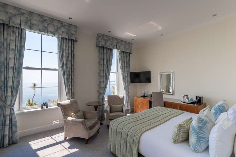 Hotel bedroom at The Royal Duchy Hotel