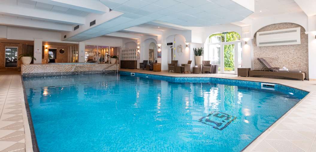Indoor pool at Carlyon Bay spa facilities