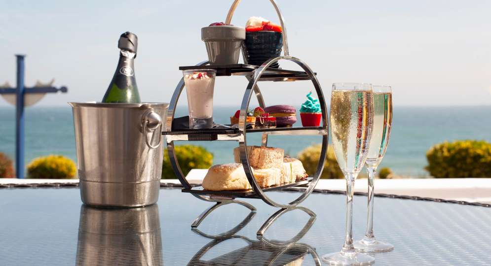 royal duchy terrace sea view with afternoon tea and champagne